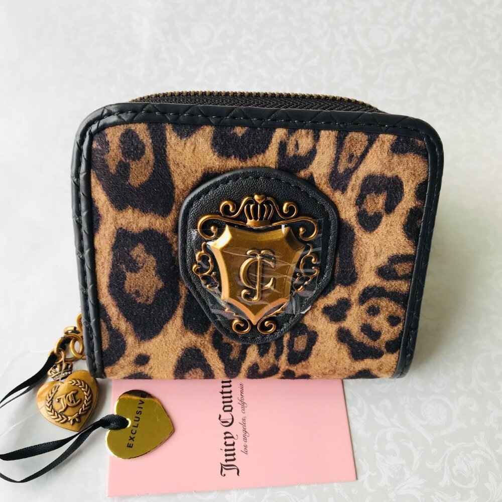 Juicy Couture Romance Coin Zip Around Natural Leopard Wallet - Picture 2 of 11